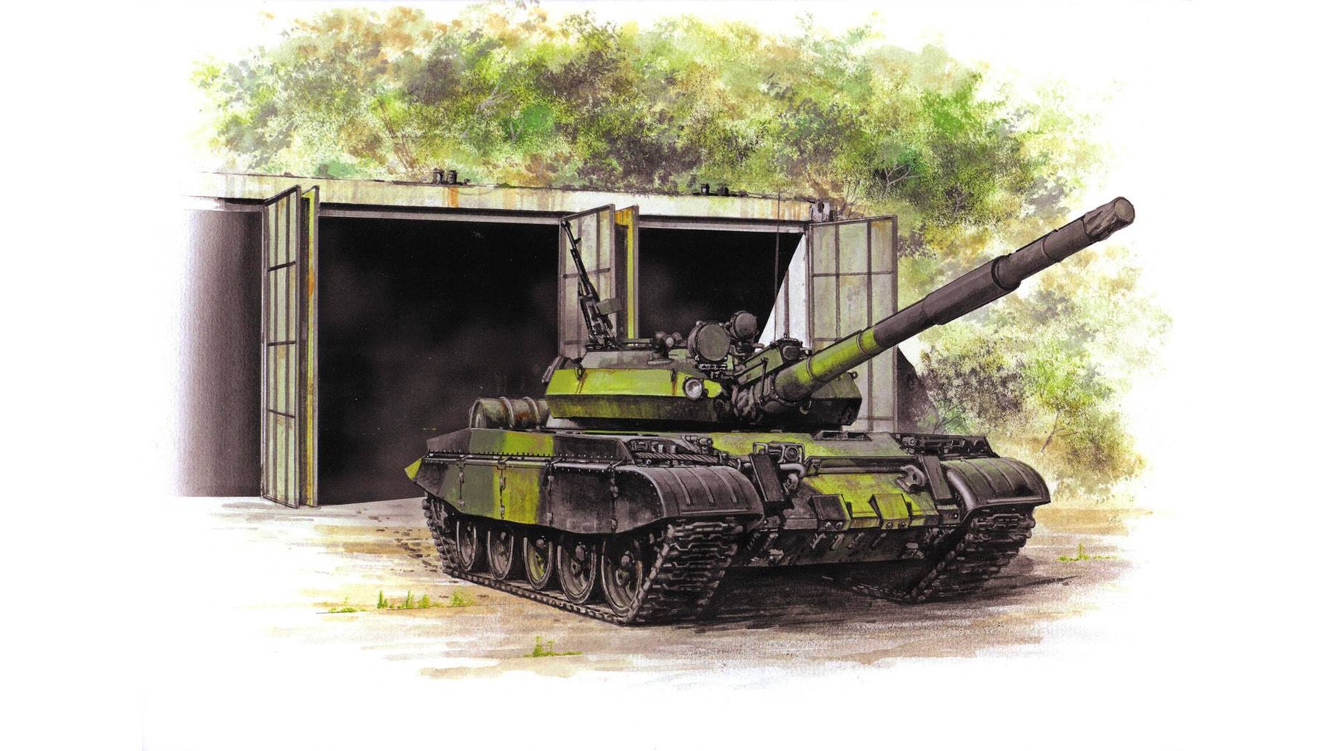 t-62 carro medio sovietico disegno arte