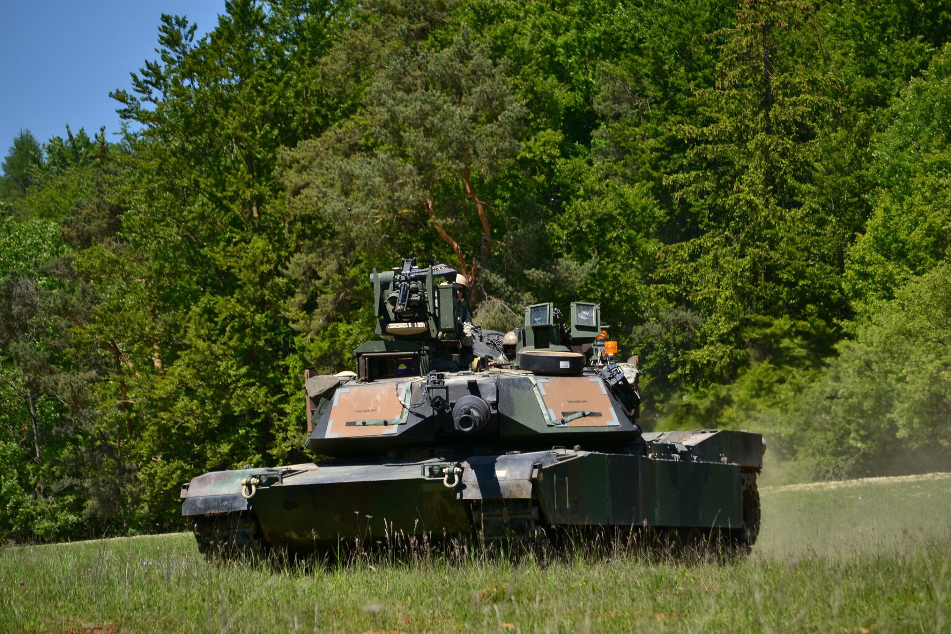 m1a2 abrams tank armored vehicles the field forest