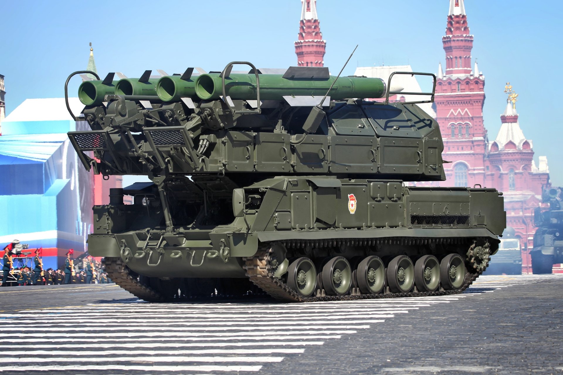 elf-propelled fire installation 9a317 sam buk-m2 victory parade red square may 9