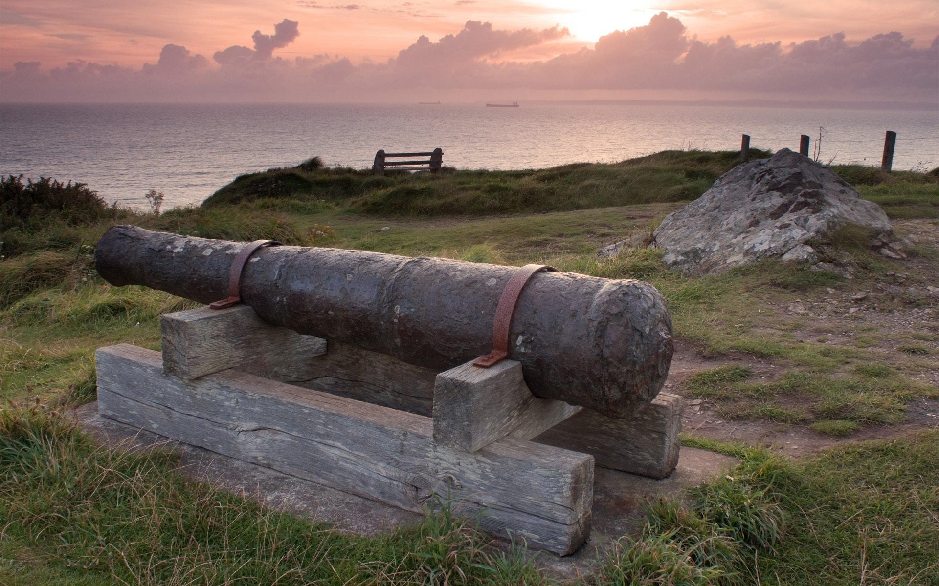 grass gun metal trunk sea old