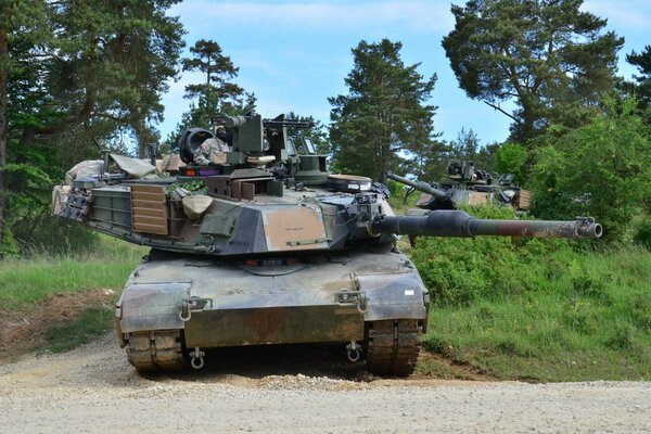 Carro armato corazzato M1A2 Abrams nella foresta