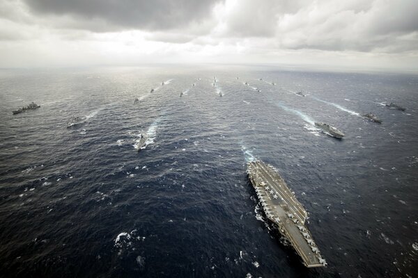 Carrier strike group in the Philippine Sea