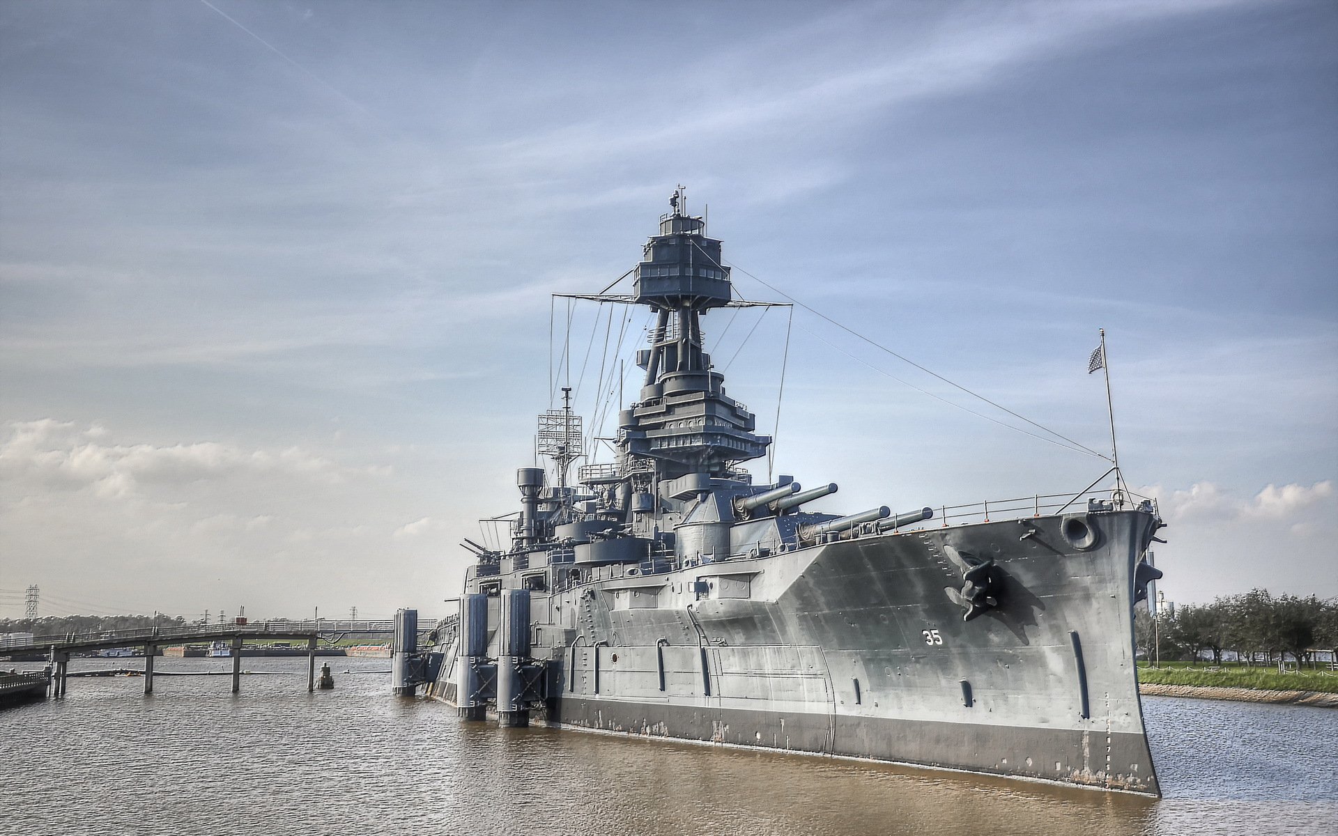 uss texas bb-35 barco armas muelle