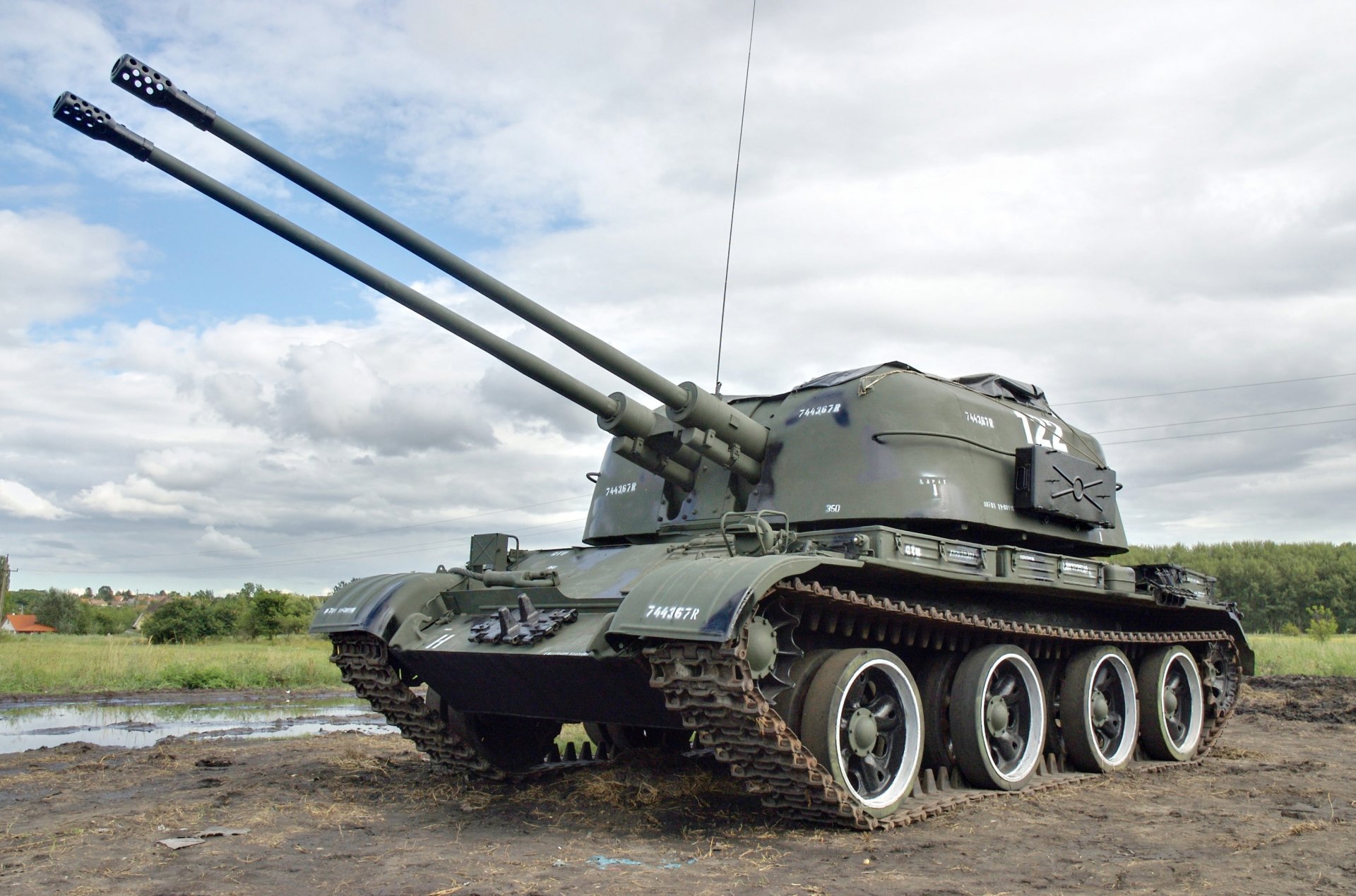 zsu-57-2 soviético antiaéreo autopropulsado instalación