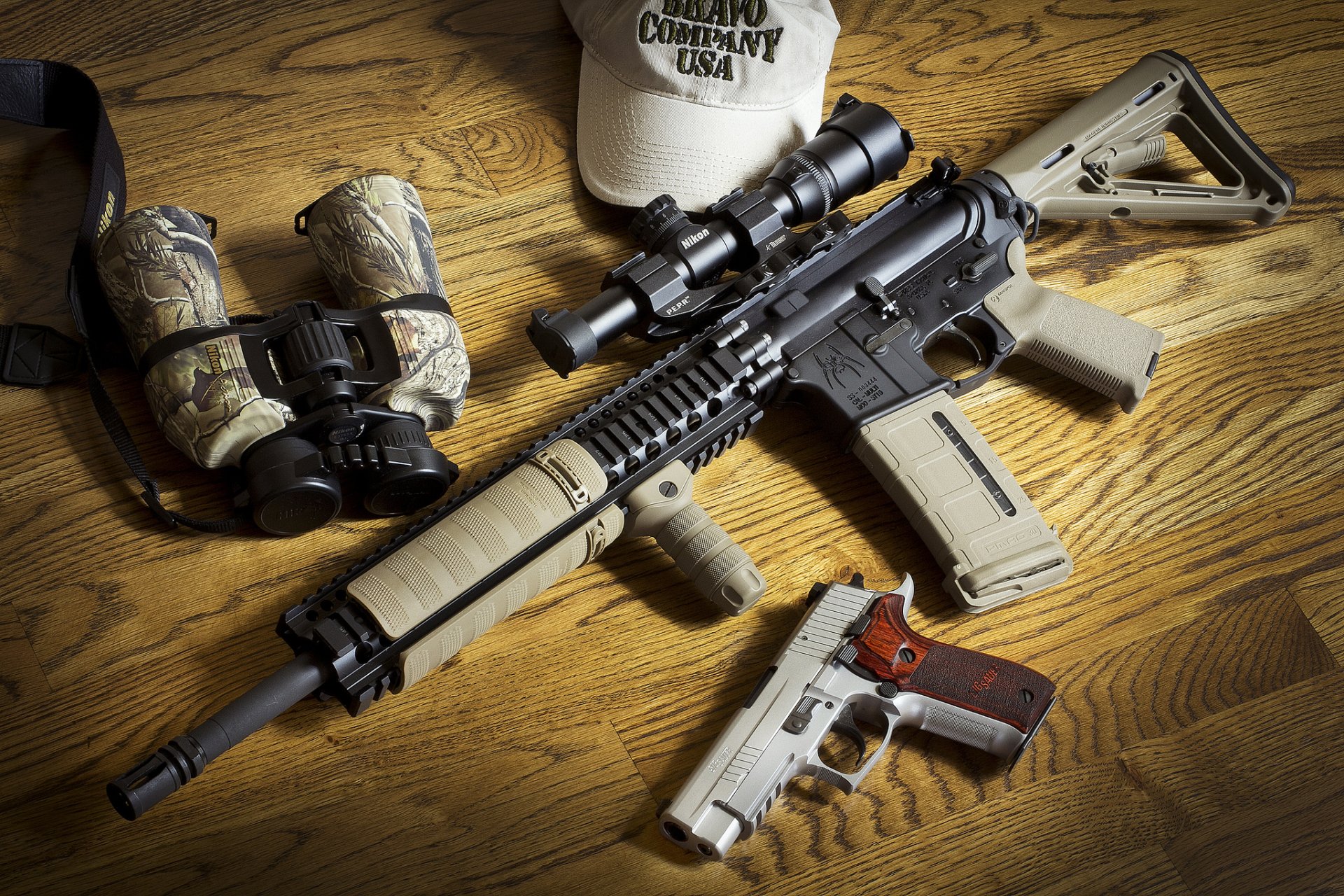 ig p226 gun ar-15 bcm assault rifle glasses weapon