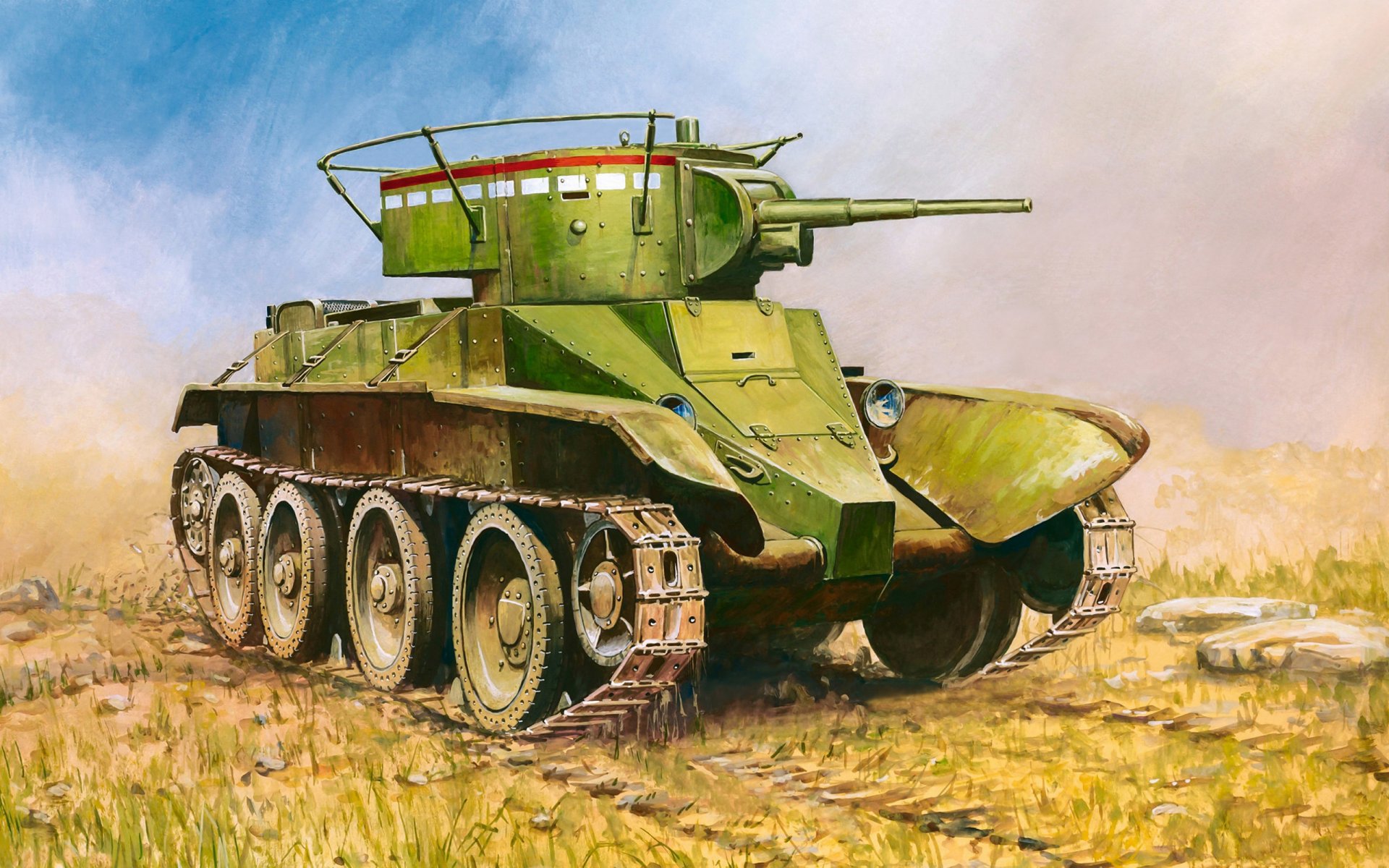 kunst panzer leicht bt-5 schnellantrieb mit radiostation kaliber kanonen 45 mm maschinengewehr 1x 62 mm dt wwii ww2 künstler dmitri dudchik