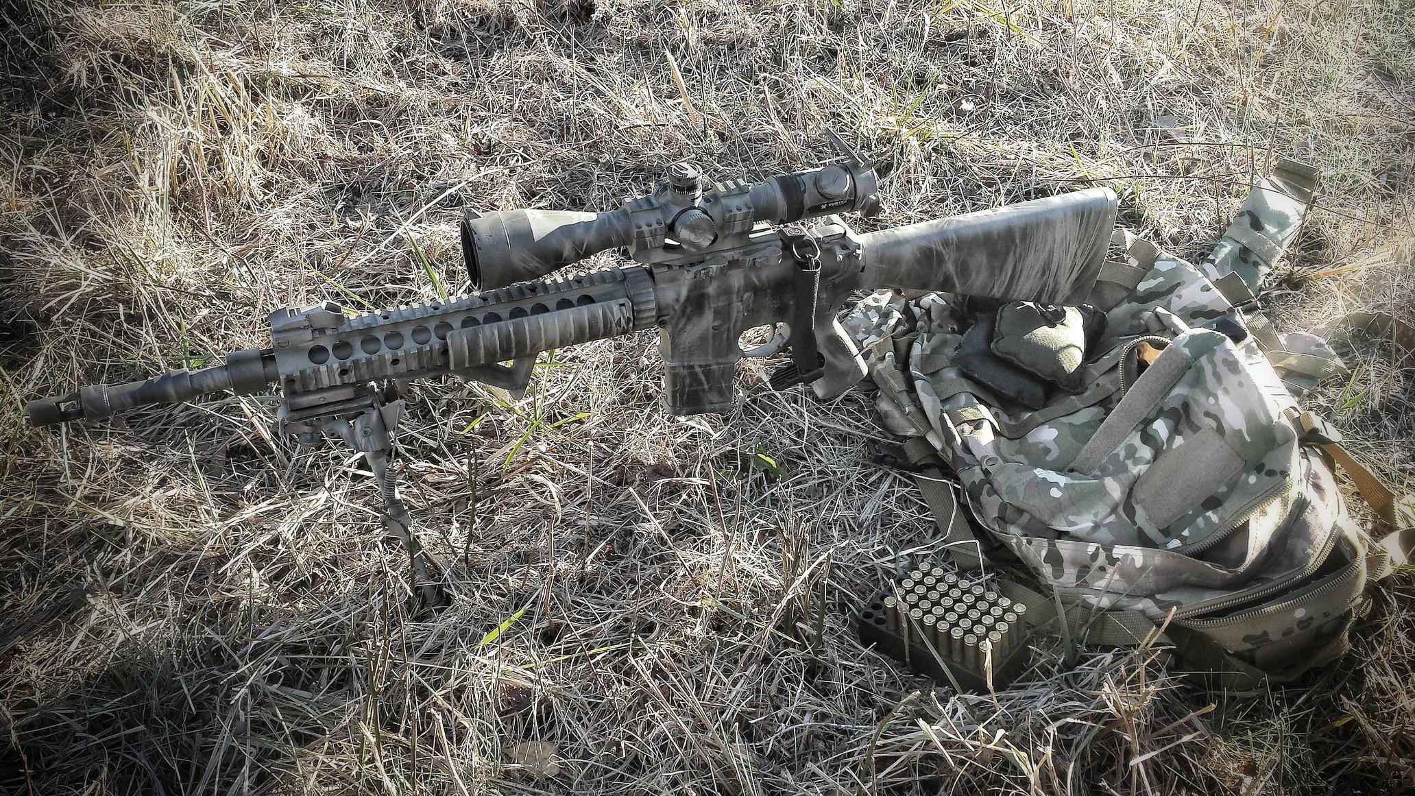 mk 12 sniper fusil arme à feu sac herbe