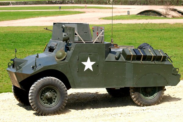 Armored vehicle with a star on board