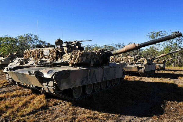 Tanks with directional guns during the day