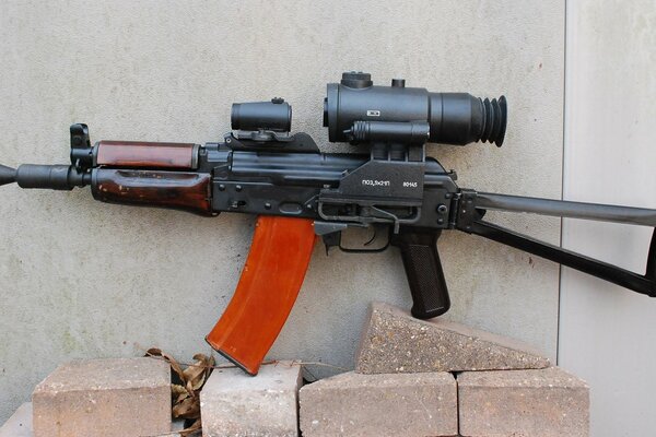 Powerful and beautiful Kalashnikov assault rifle