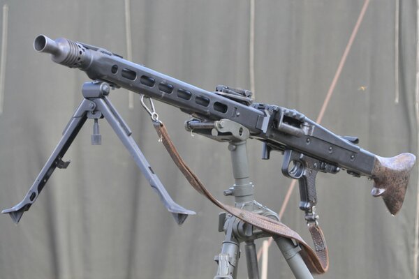 German machine gun on a gray background