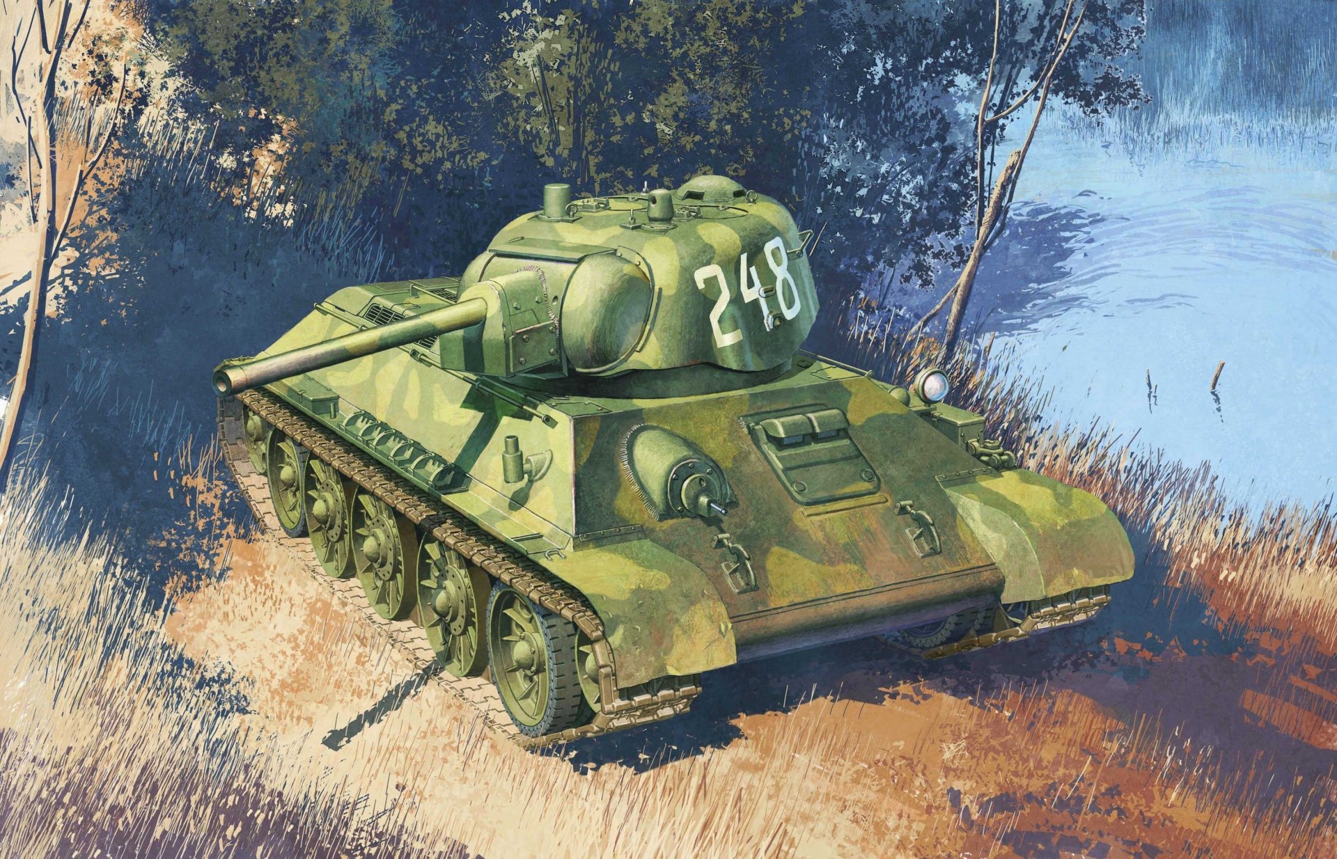 art czołg t-34-76 obr. 1942 trzydzieści cztery formy zsrr wojna światowa ww2