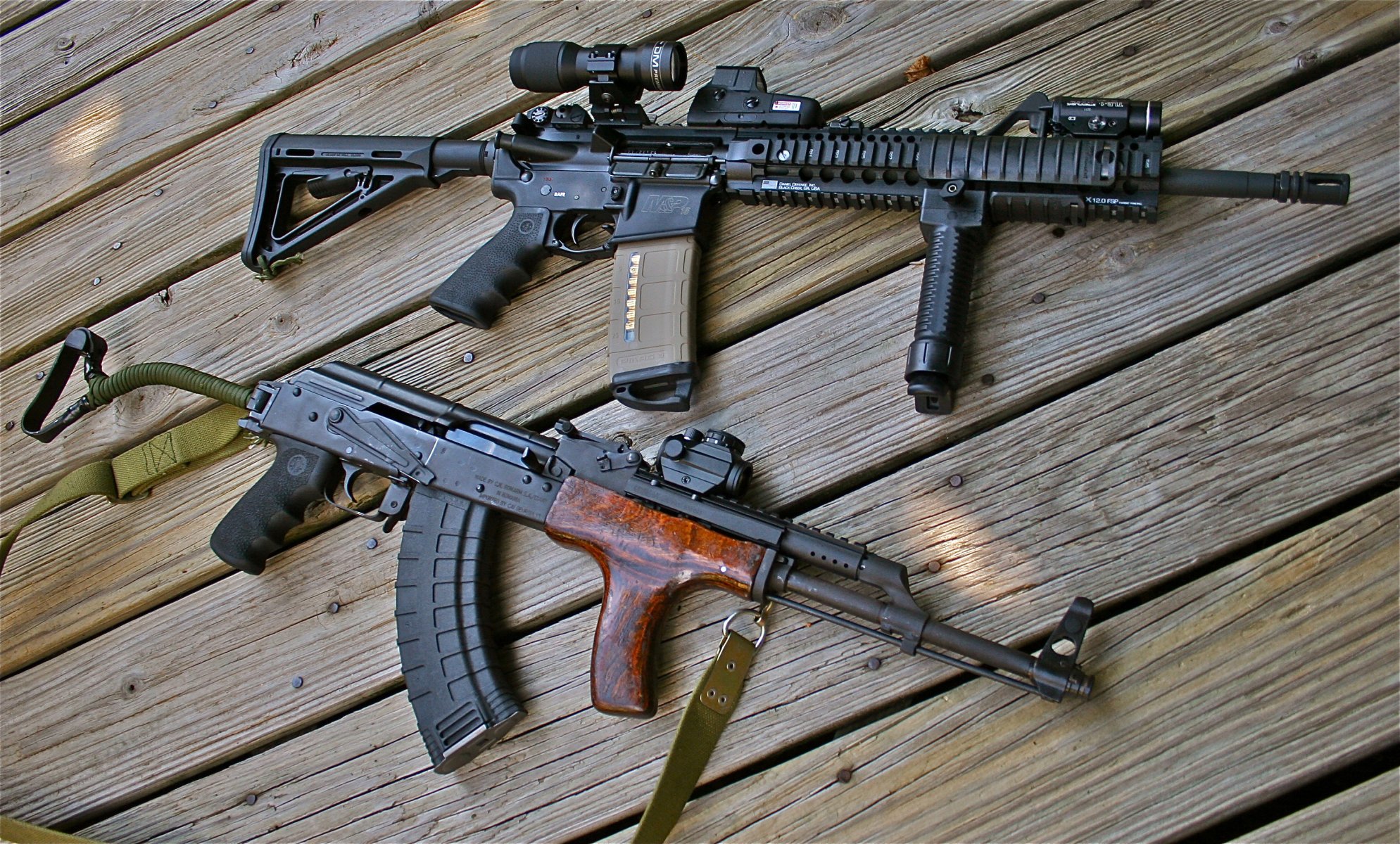 smith & wesson m & p15 półautomatyczny karabin kałasznikow deski