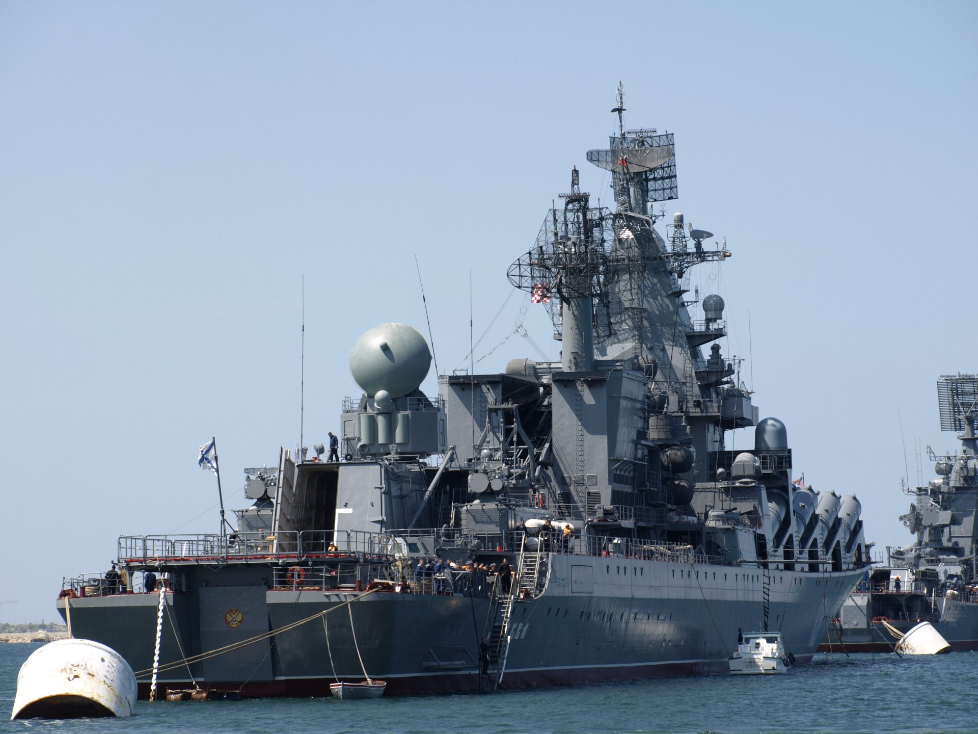 guards missile cruiser moscow large anti-submarine ship kerch black sea fleet radio russian navy