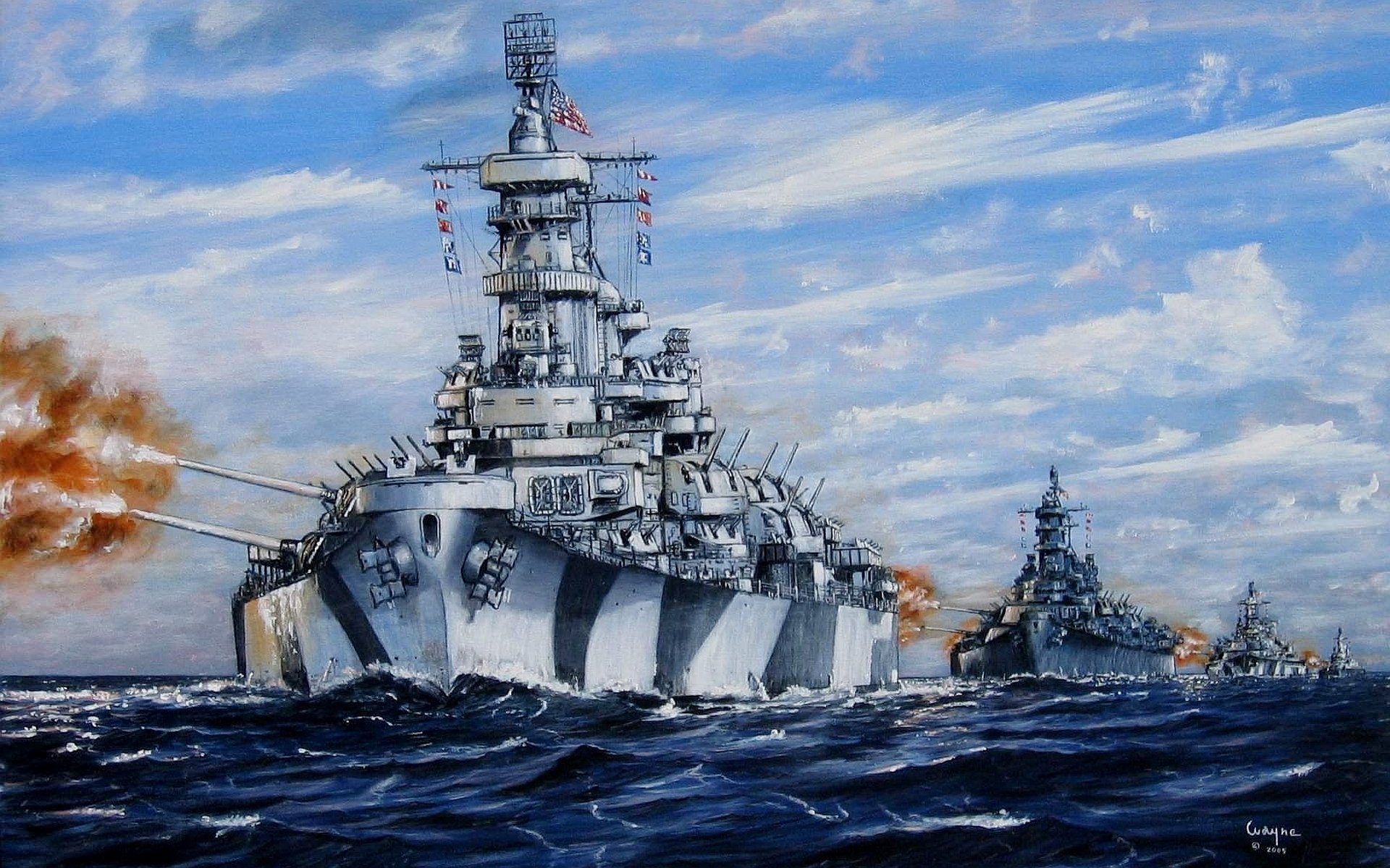 art mer construction cuirassés us navy volées feu ww2 dessin