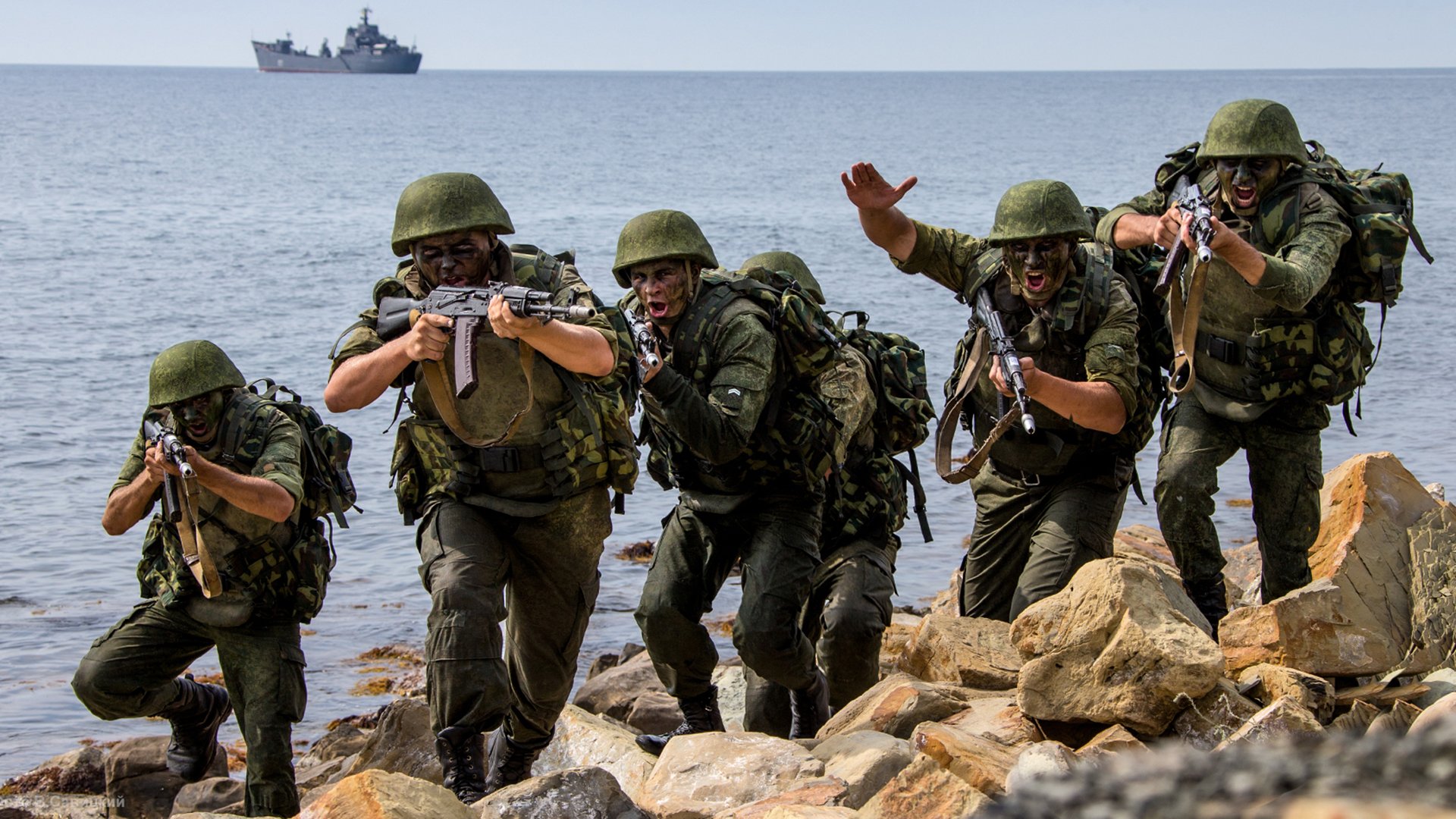 russland infanterie marine marine schiff angriff übungen