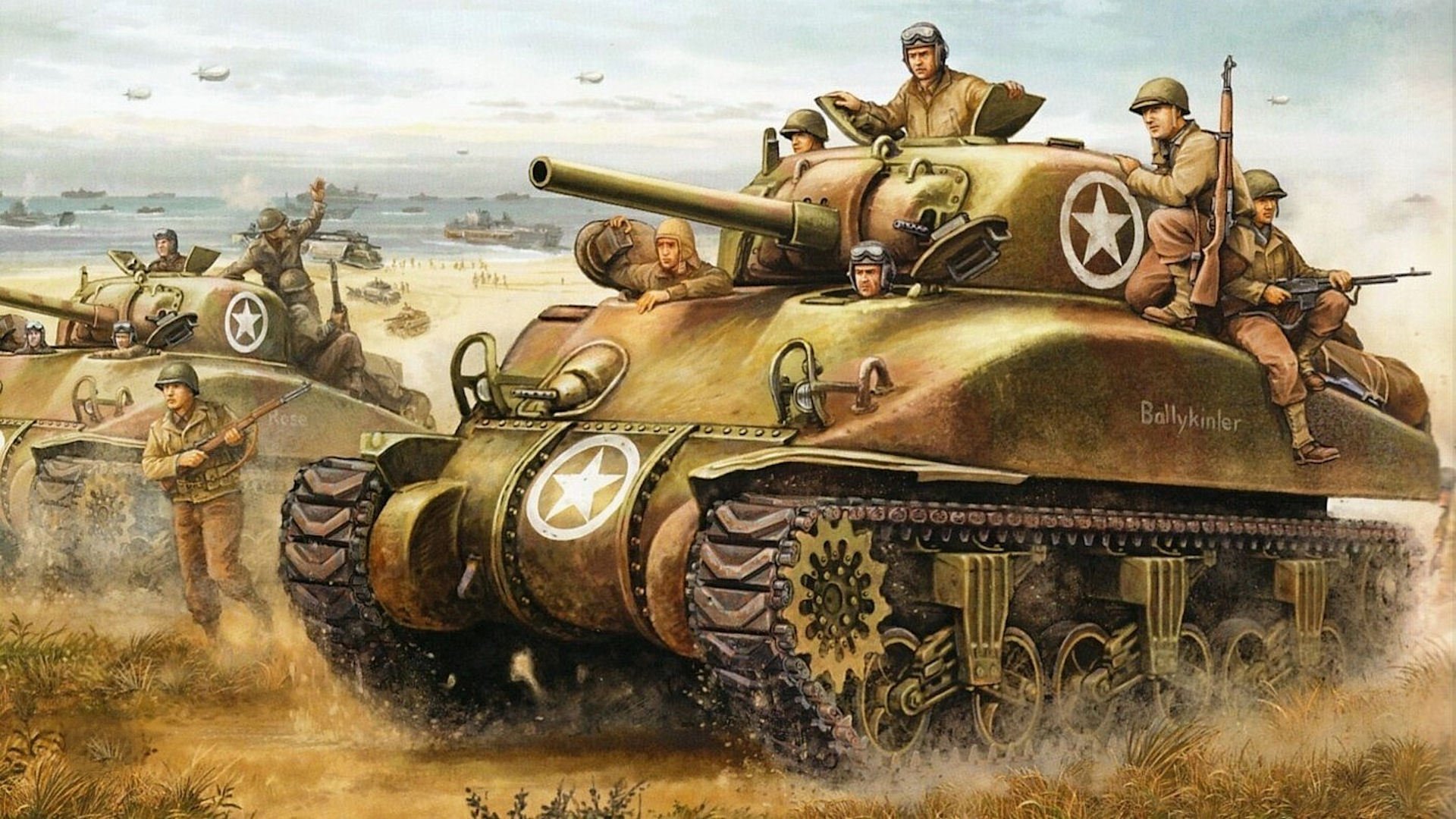 fiamma di guerra operazione torcia m4 sherman sbarco normandia carri armati disegno