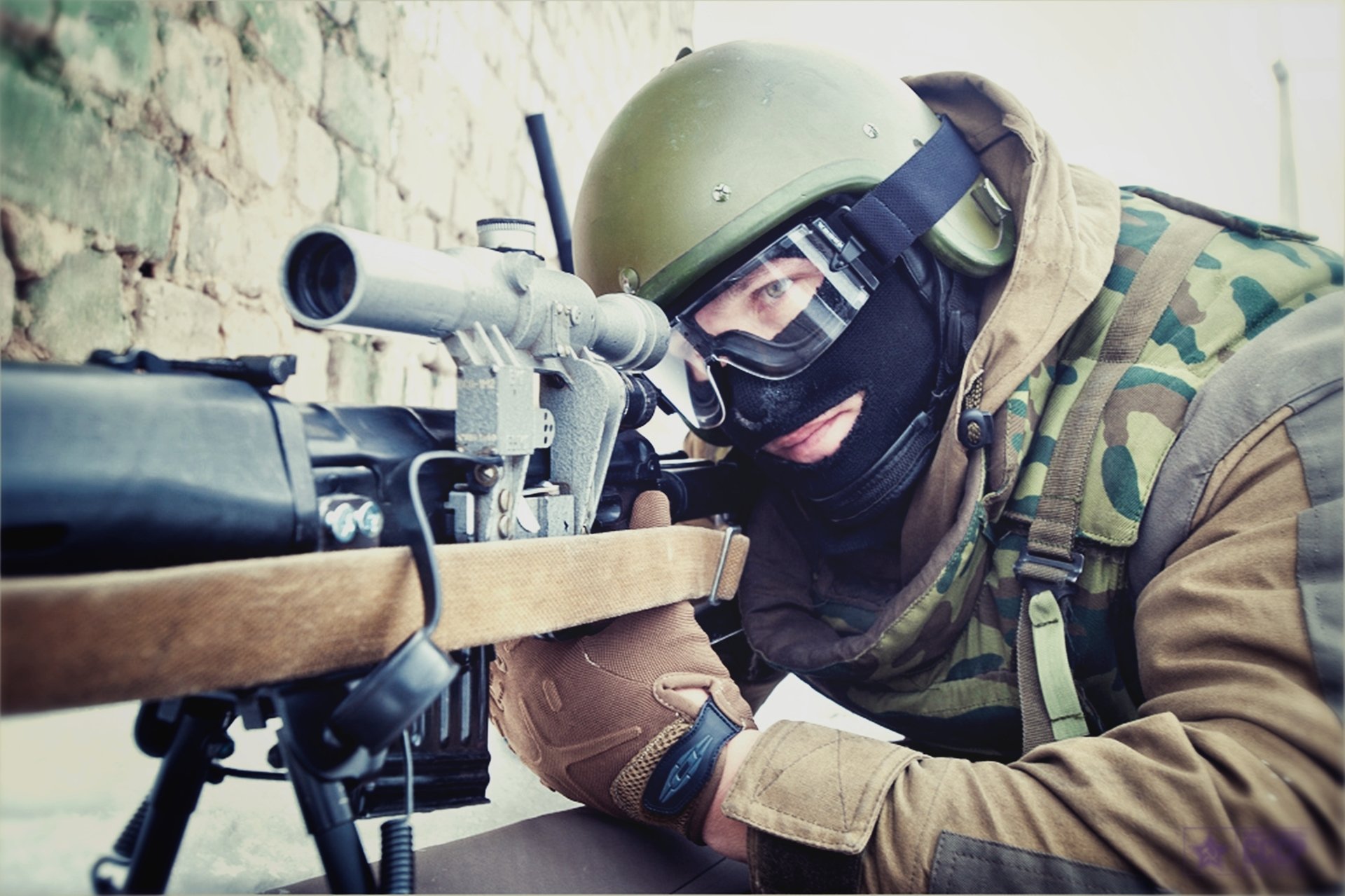 sniper svd casque vue sobr ministère de l intérieur soldat combattant masque komuflage russie