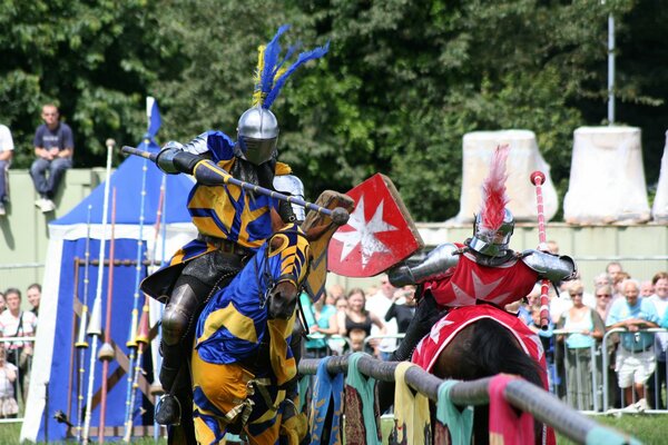 Knight s tournament on spears in armor