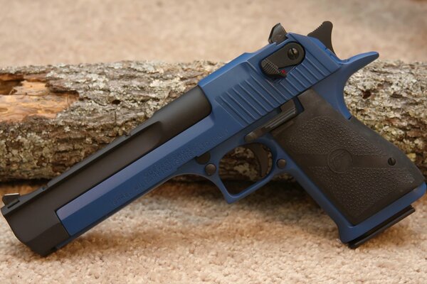 Blue pistol desert eagle