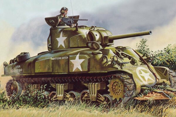 Drawing of the m4 German USSR tank