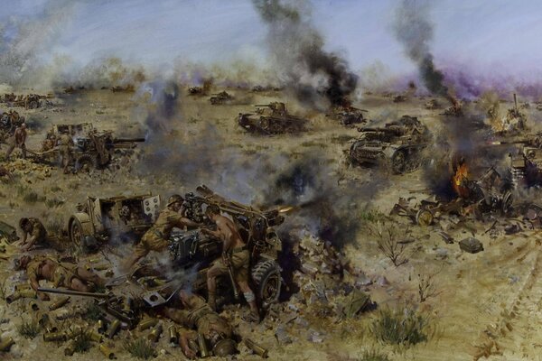 Painting by artist Terence Cuneo The Battle of June 6, 1942