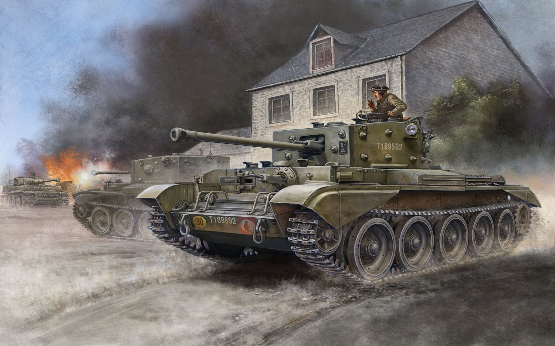 art tank cruiser cromwell cruiser brytyjski średni kaliber i marka armaty 75mm płomień wojny oznacz ii wojna światowa miniatury gra ww2