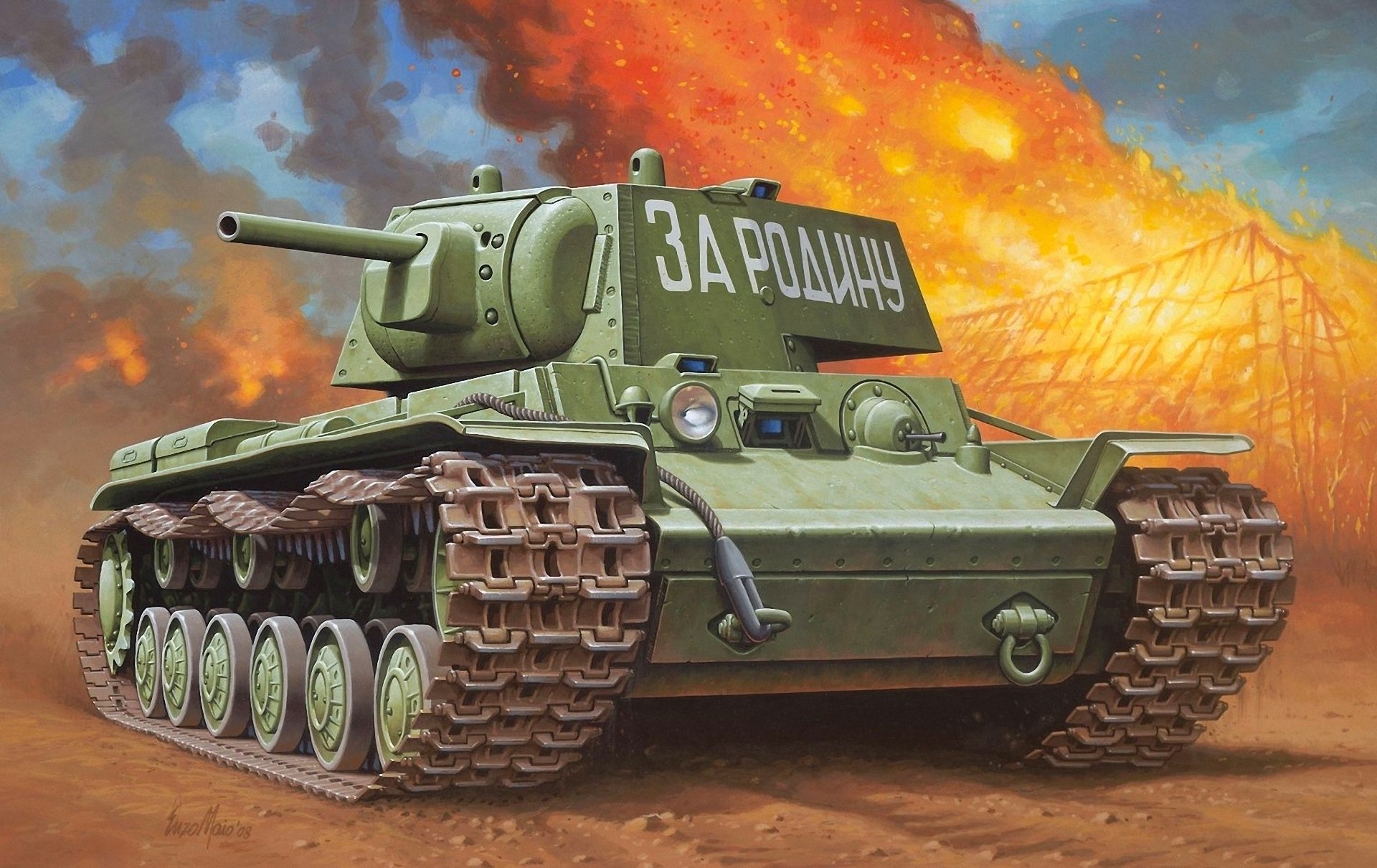 picture enzo maio soviet tank klim voroshilov hf kv-1 red army soviet union world