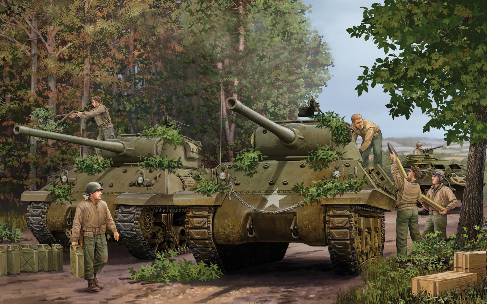 sztuka czołg m36 jackson samobieżny artyleryjski instalacja klasa myśliwce czołgi średni wagowy został opracowany w 1942-1943 na podwoziu czołg m4 sherman załoga człowiek kaliber działa 90 mm m3 usa płomień wojny oznaczają ii wojna światowa miniatury