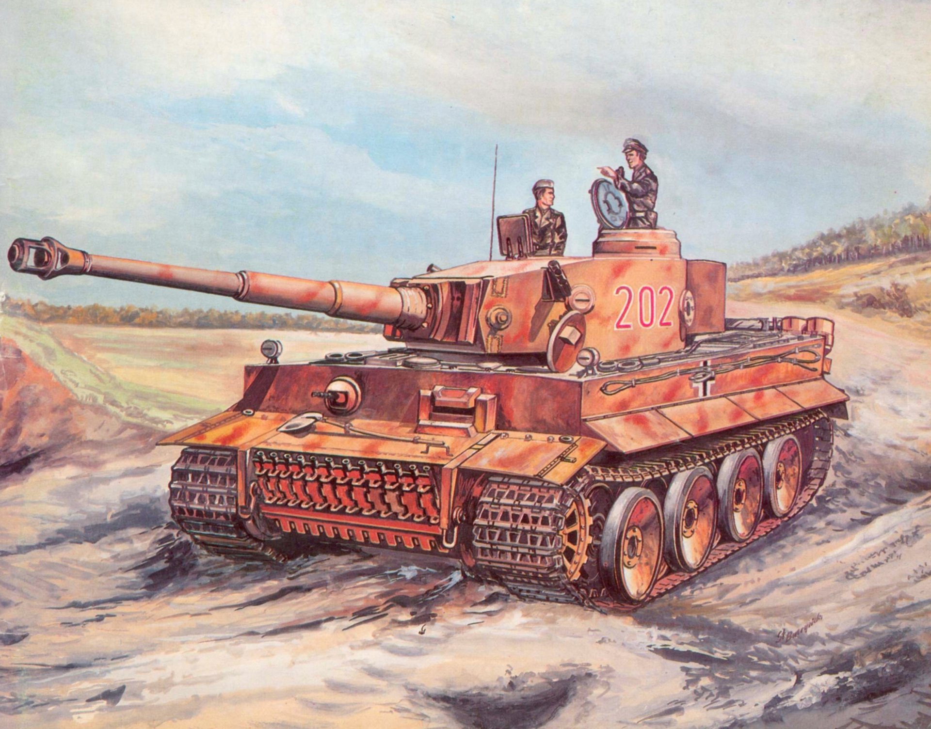 kunst straße pz.vi der t-6 tiger der gefürchtetste deutsche panzer des zweiten weltkriegs war ein perfektes beispiel für militärische ausrüstung panzer tarnung muster