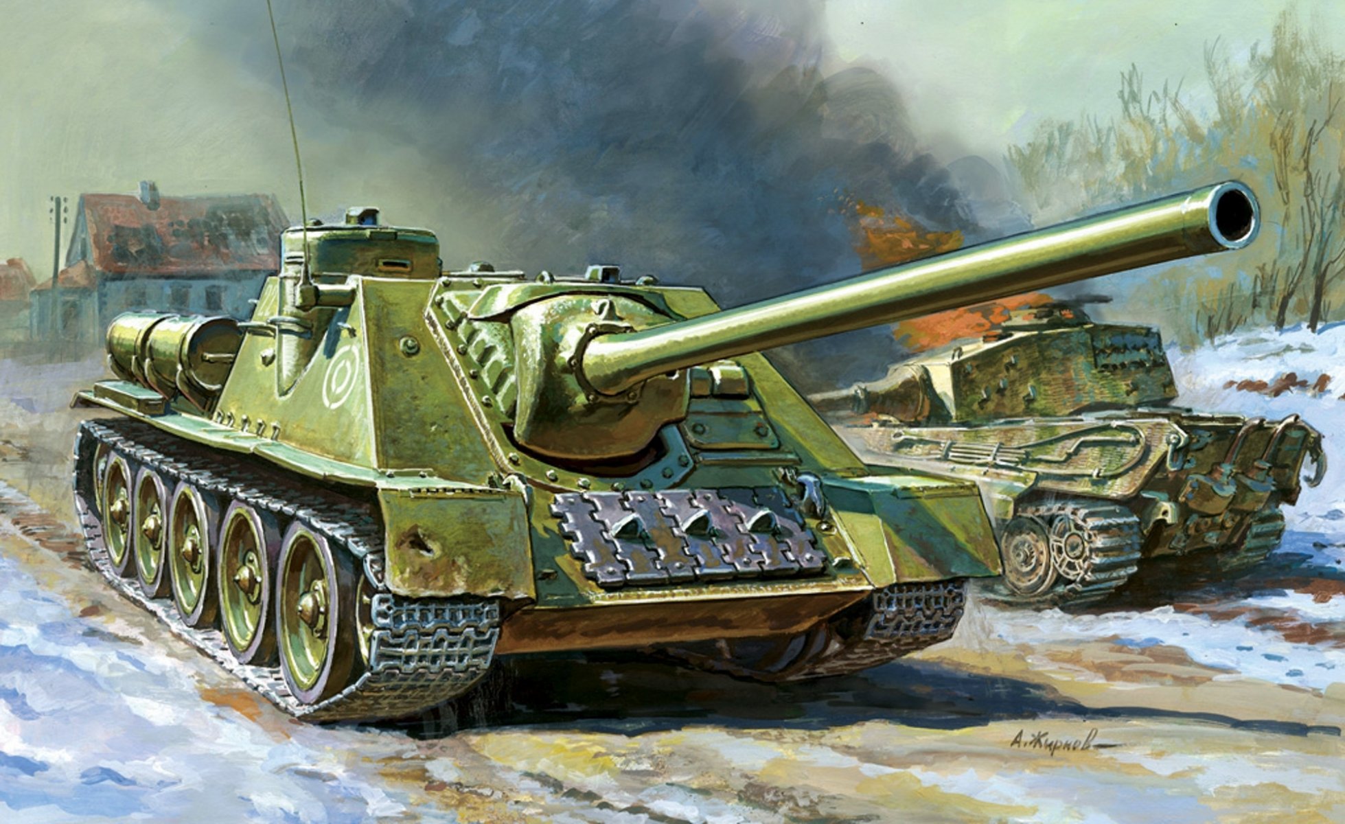 u-100 soviet self-propelled artillery installation pt-acs tank destroyer picture