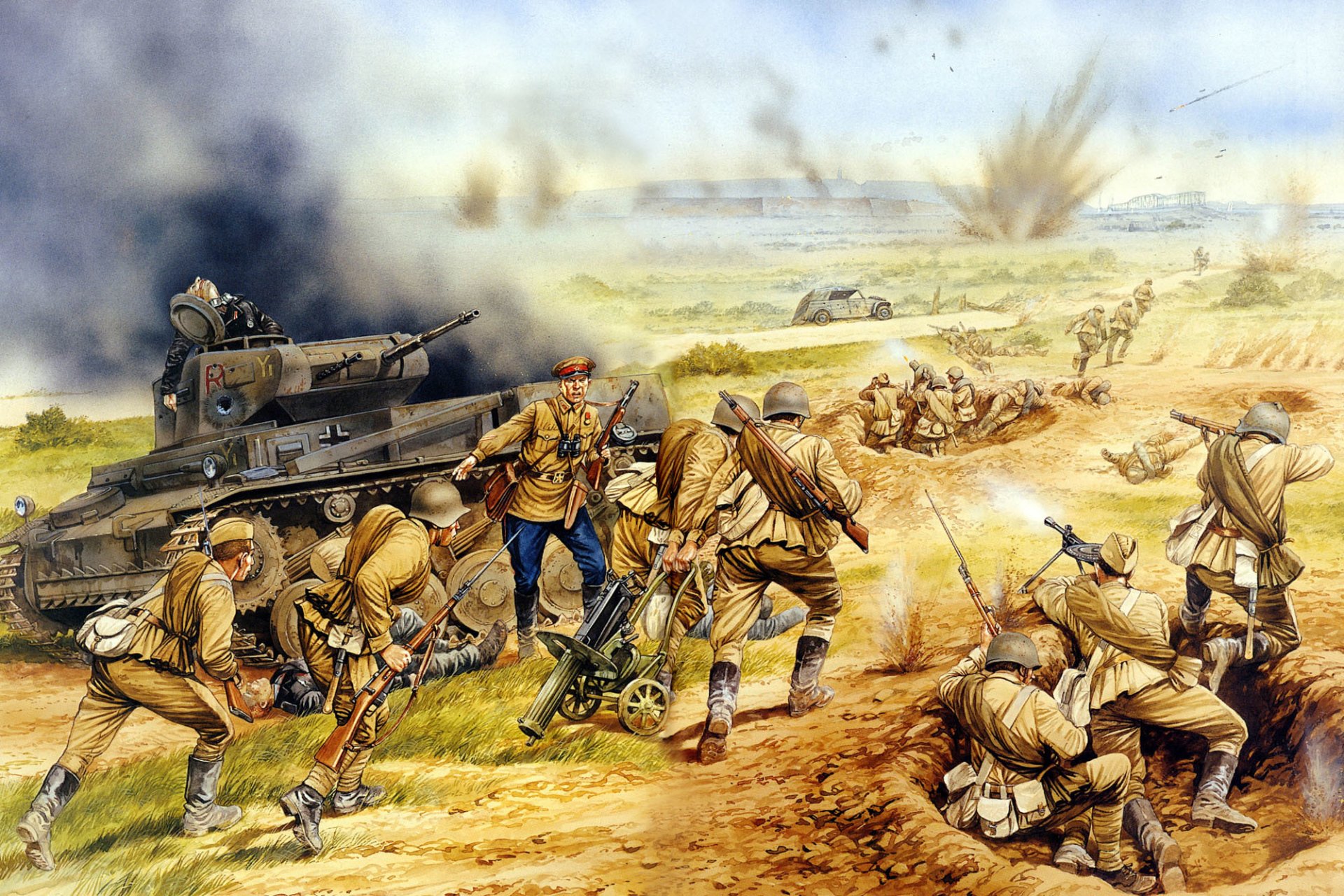 arte soldados operación barbarroja 8º soviético ejército tratando romper a través tanque cuerpo alemanes junio 1941g. segunda guerra mundial ww2