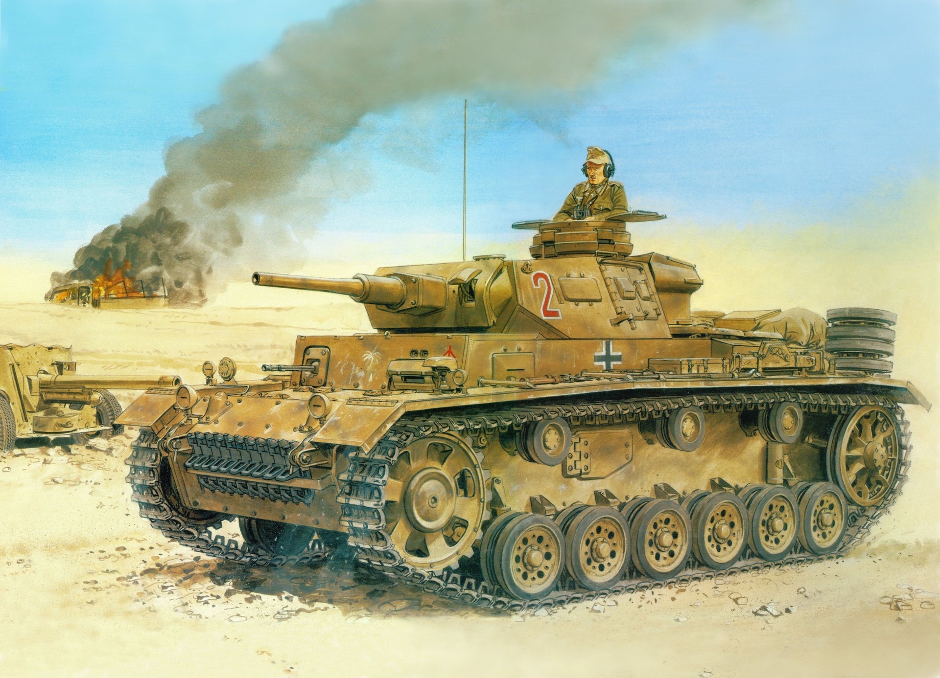 figura panzerkampfwagen iii pz kpfw iii tanque alemanes wehrmacht desierto cañón restos