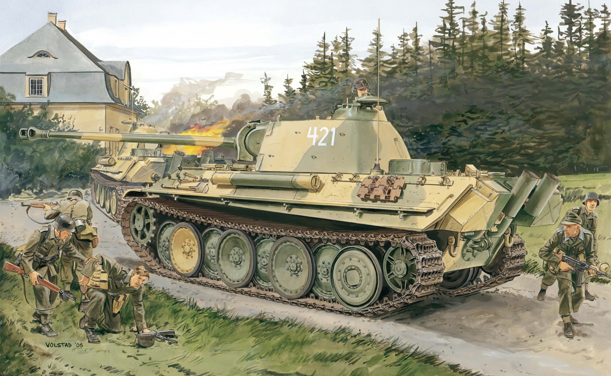 figura tedesco carro medio-pesante panzerkampfwagen v pzkpfw v sd . kfz . 171 ausführung g ausf . g pantera modifica tardiva