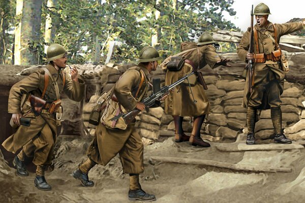 Infantería francesa durante la primera guerra mundial