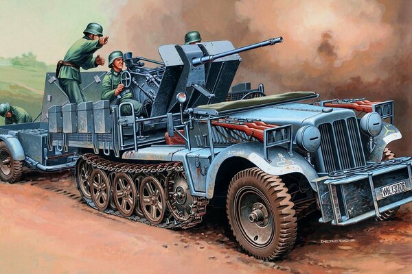 Dessin du tracteur allemand flak30