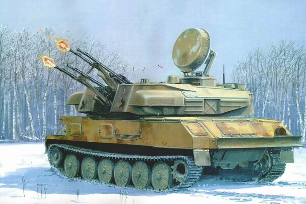 Anti-aircraft self-propelled gun to cover ground troops