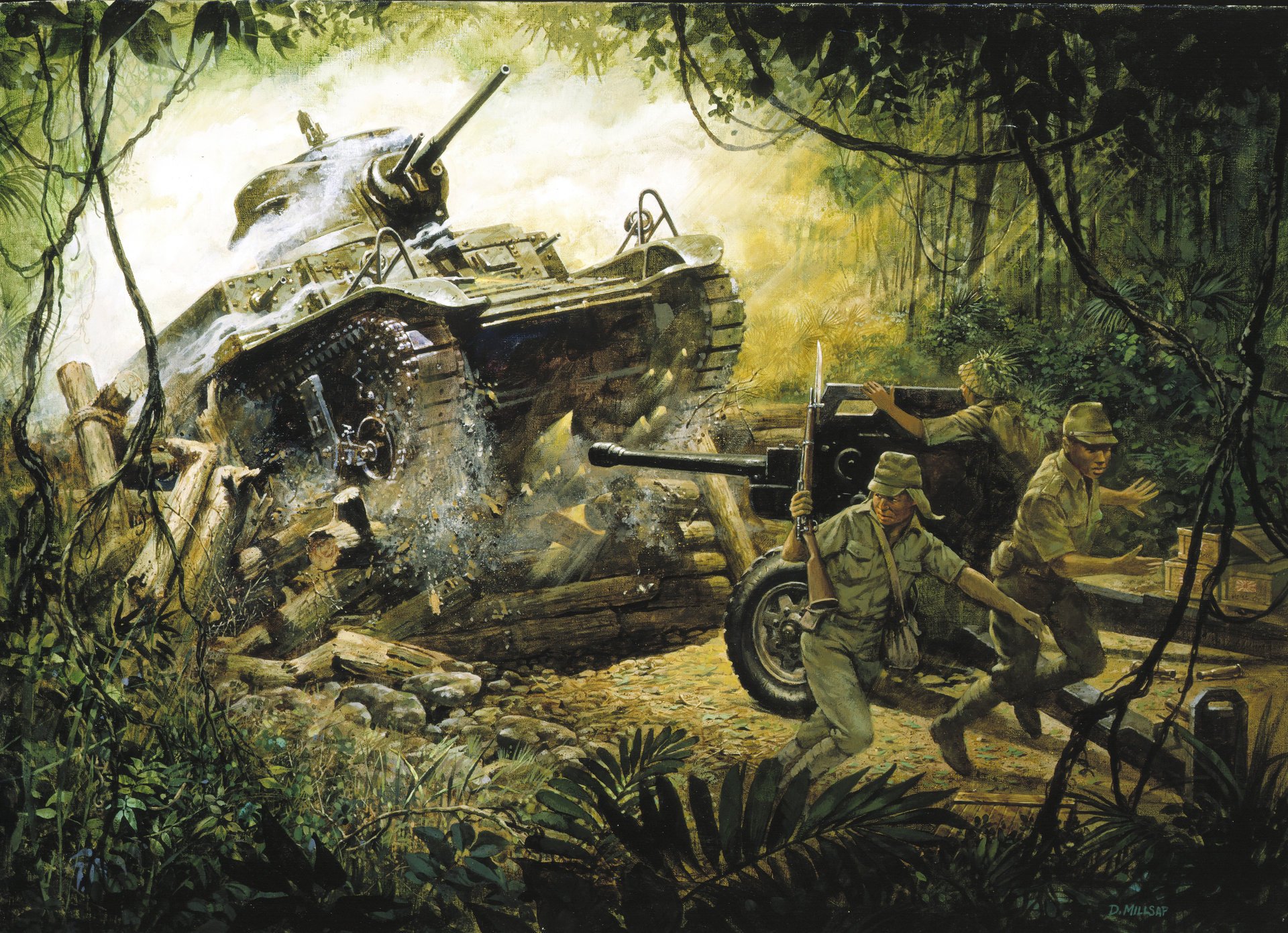 war japanese tank gun jungle