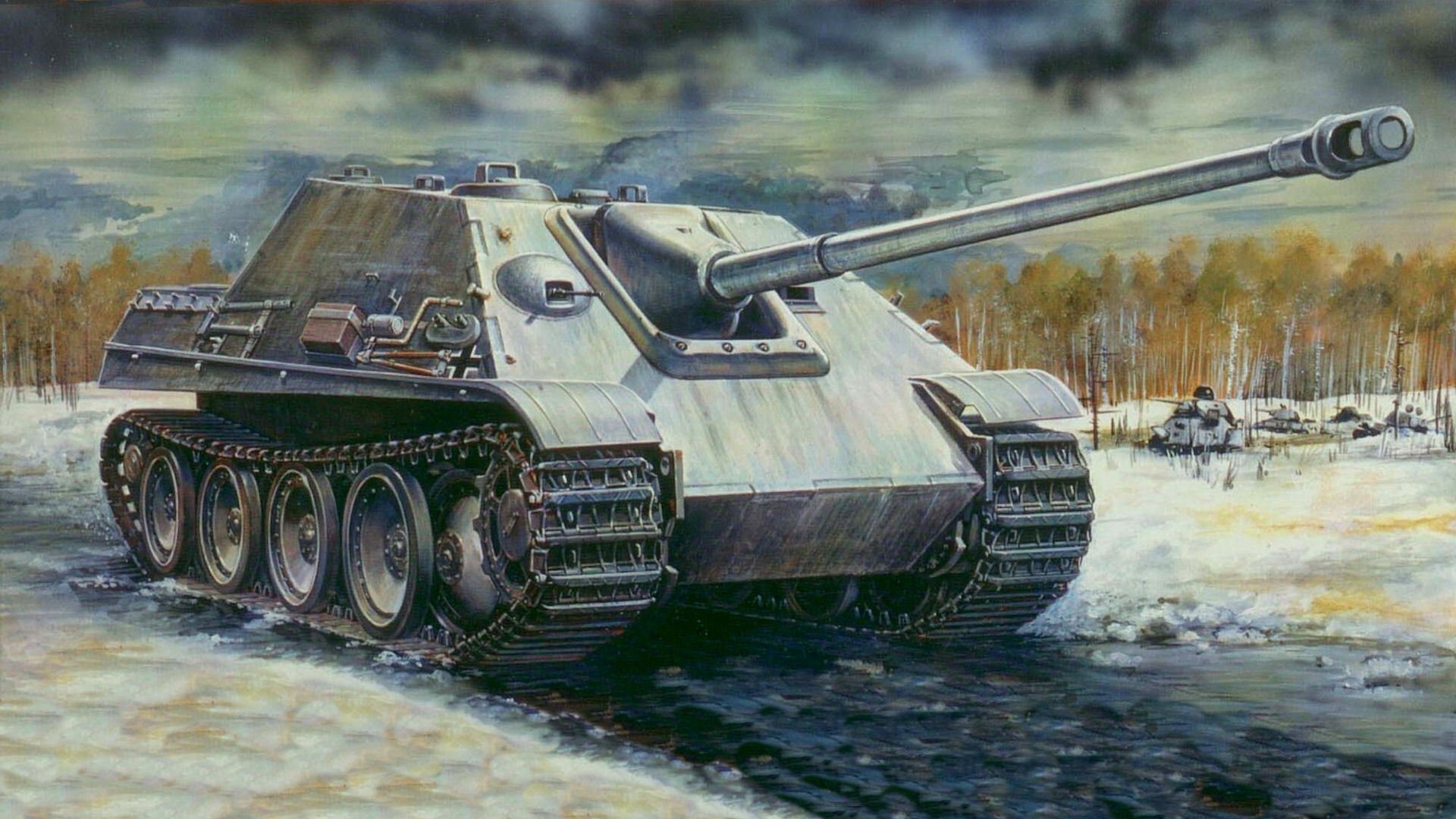 jagdpanther ostfront cacciacarri t-34 inverno guerra