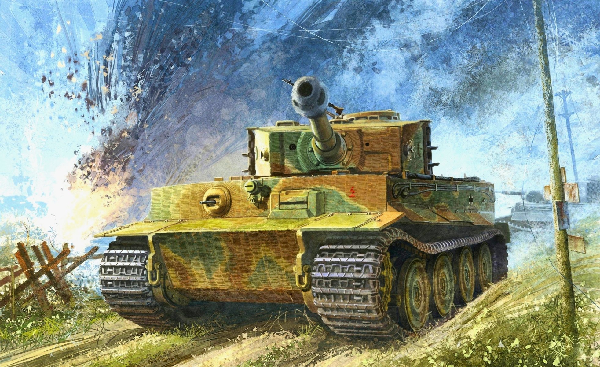 abbildung tiger pzkpfw vi sdkfz 181 aust.e 102 bataillon cc normandie frankreich juli 1944 deutsche zweiter weltkrieg