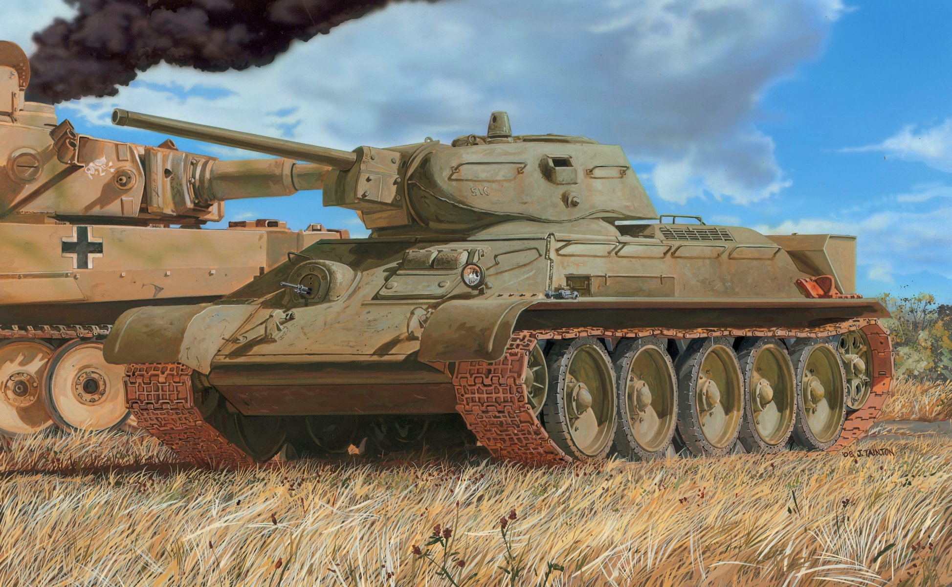 picture medium tank t-34/ 76 red army pzkpfw vi tiger s.ss-pz.abt.102