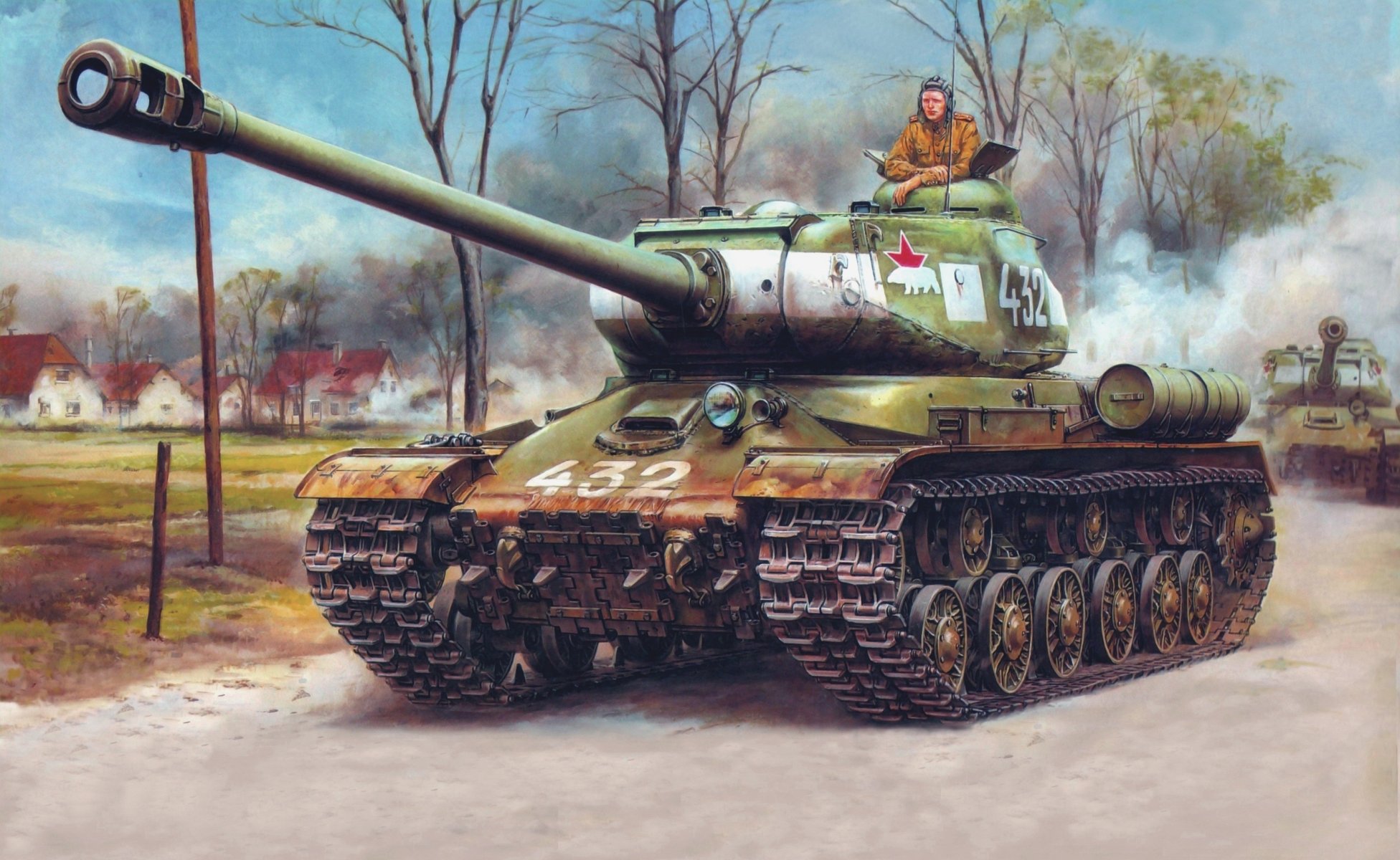 rysunek is-2 is-122 józef stalin rkcz niedźwiedź polarny 7 gw.ottb 7. oddzielna brygada czołgów ciężkich gwardii maj 1945 berlin