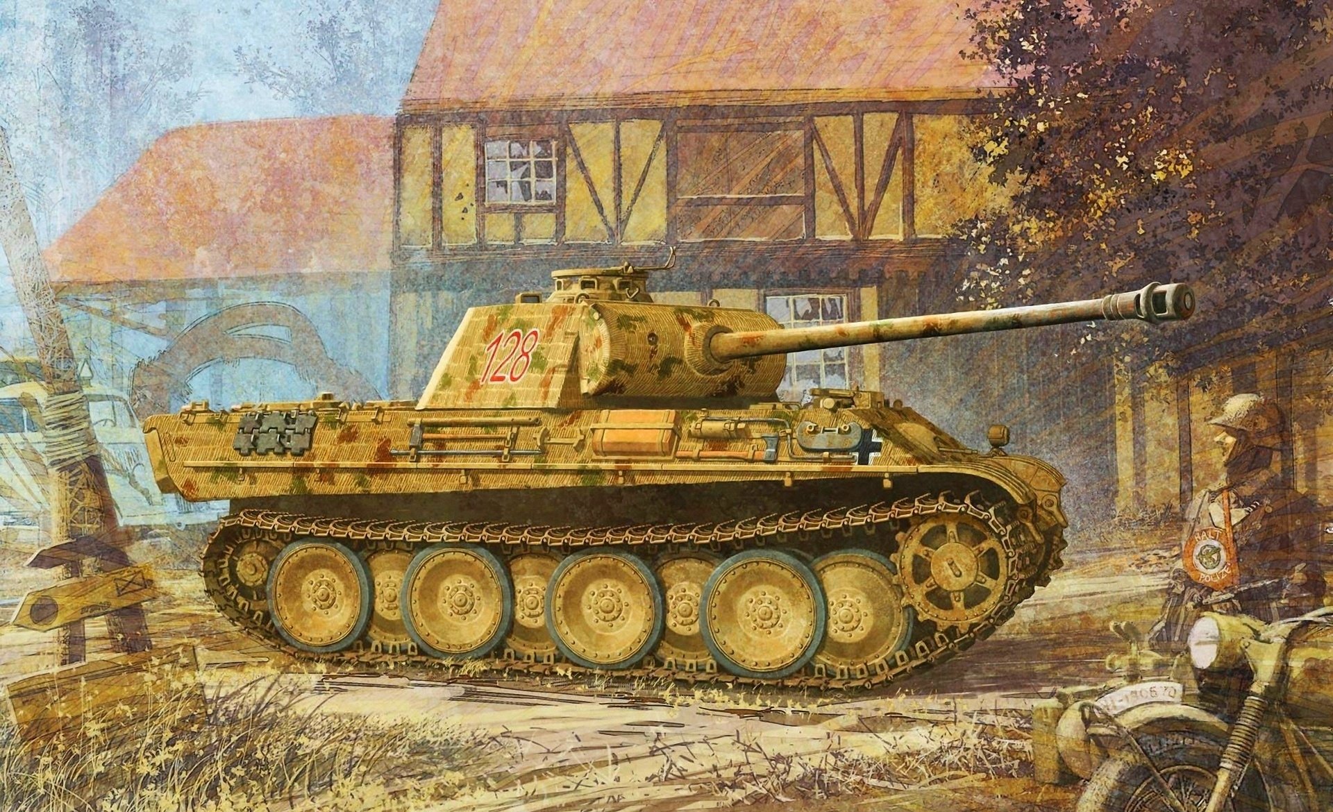 figure réservoir moyen sd.kfz . 171 panther pzkpfw v wehrmacht allemands seconde guerre mondiale