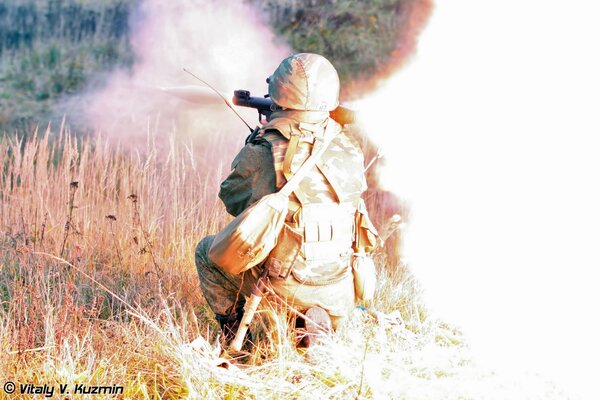 Tir d entraînement d un soldat russe