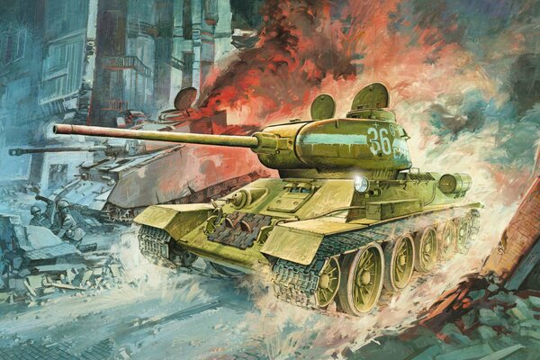 Figure medium tank t-34 Red Army