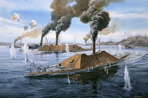 Naval combat during the Civil War