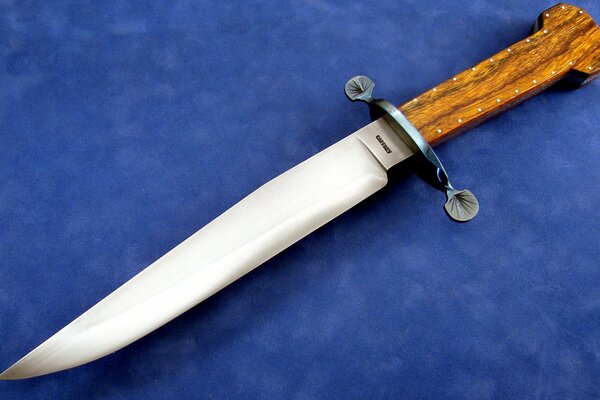 A knife with a stylish wooden handle