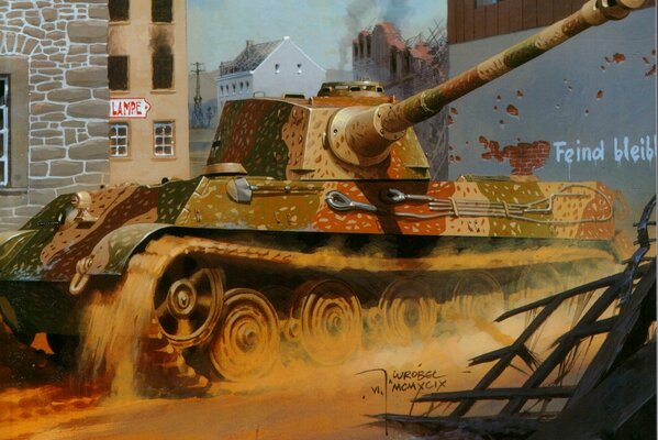 Figura que representa el tanque alemán tigre real de la segunda guerra mundial