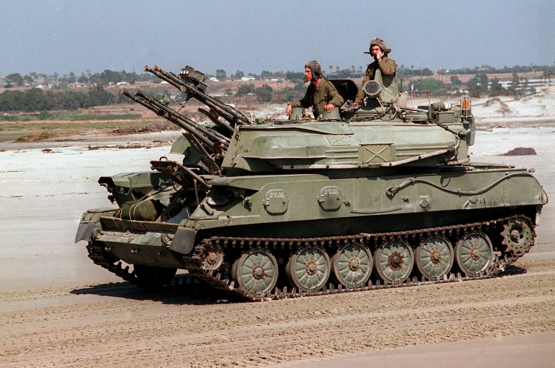 zsu-23-4 shilka in its stowed position barrels of guns are closed