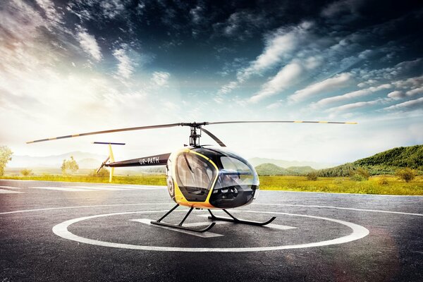 Artlebedev Scout Helikopter sl-230 am Startplatz